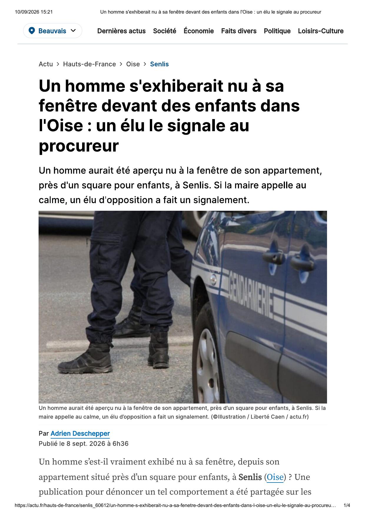 Capture de l’article Actu Oise du 8 septembre 2026